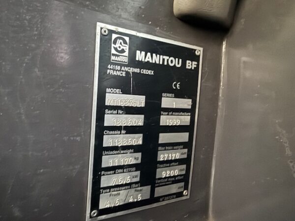 1999 Manitou MT1337 SLT Telescopic Handler - Image 15